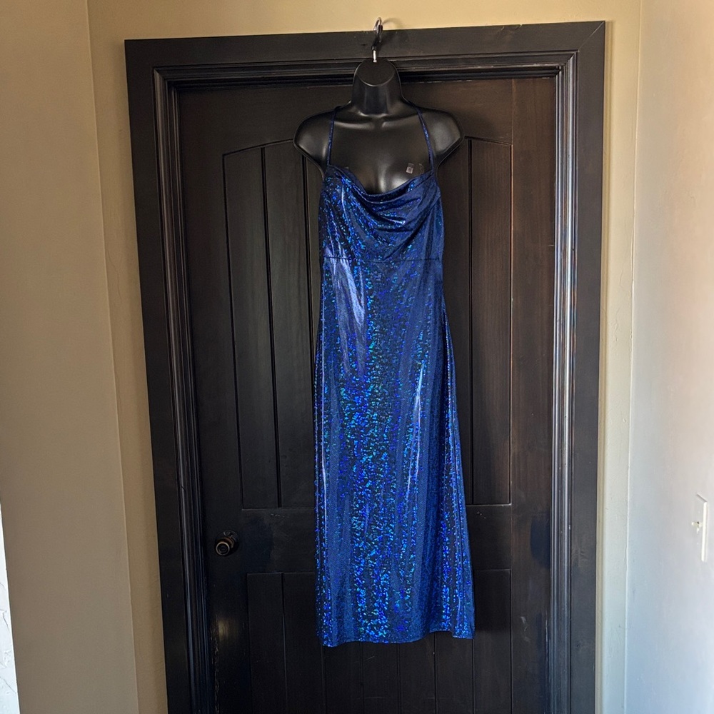 River Island Dazzling Blue Strappy Back Dress